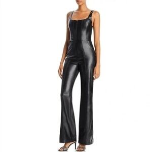 Alice + Olivia Chels Vegan Leather Corset Jumpsuit Size 4 NWT $495